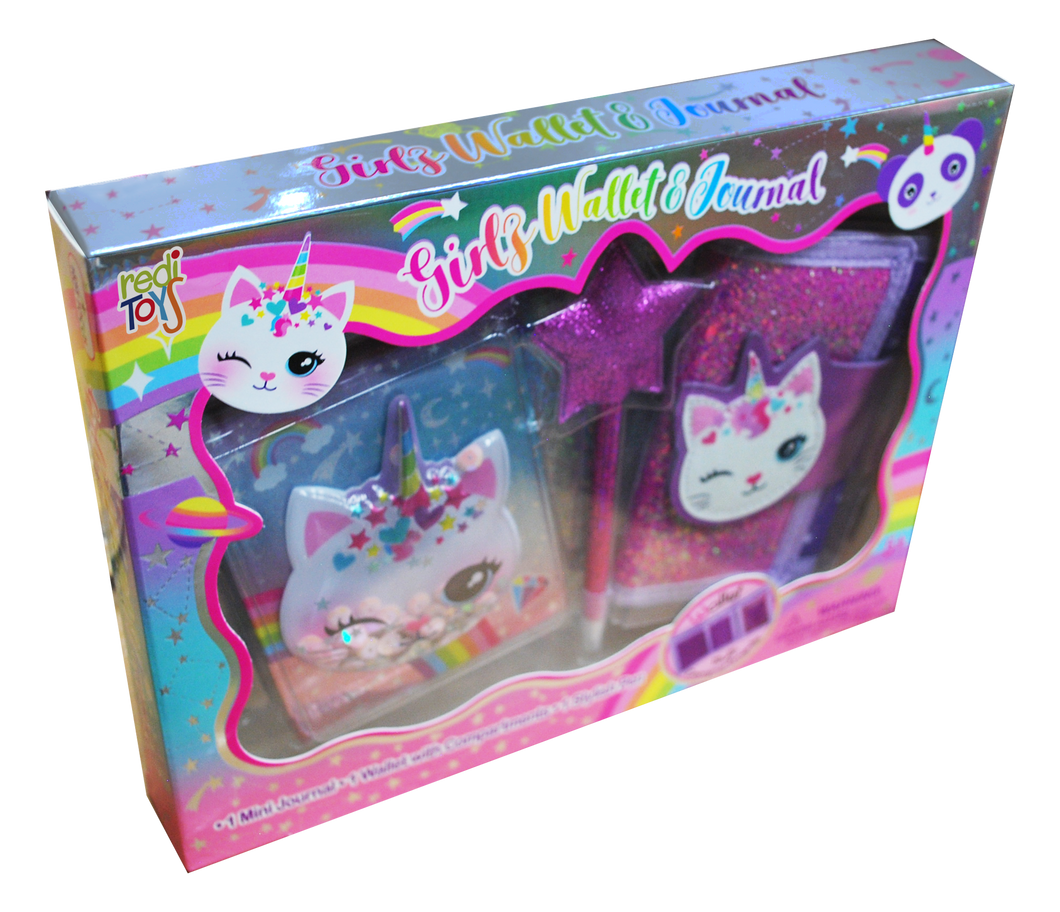 Set De Diario Y Billetera Caticorn