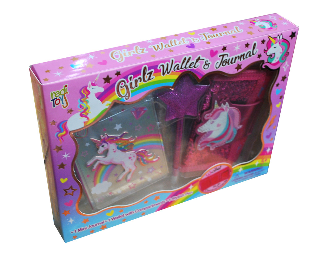 Set De Diario Y Billetera Unicorn
