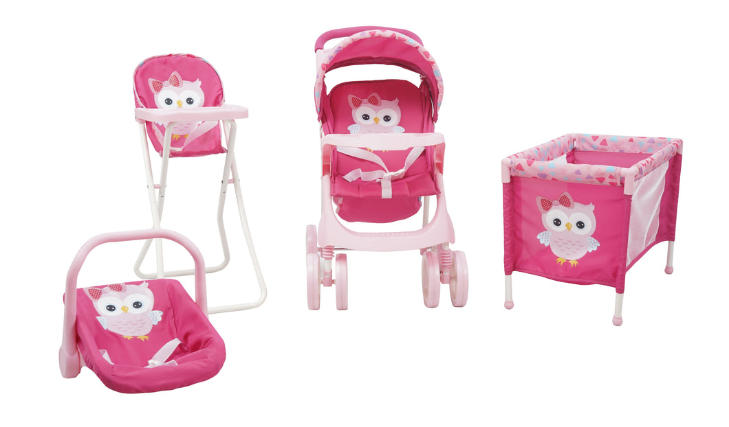 Doll Kit Cuna Coche Portabebe Buhos