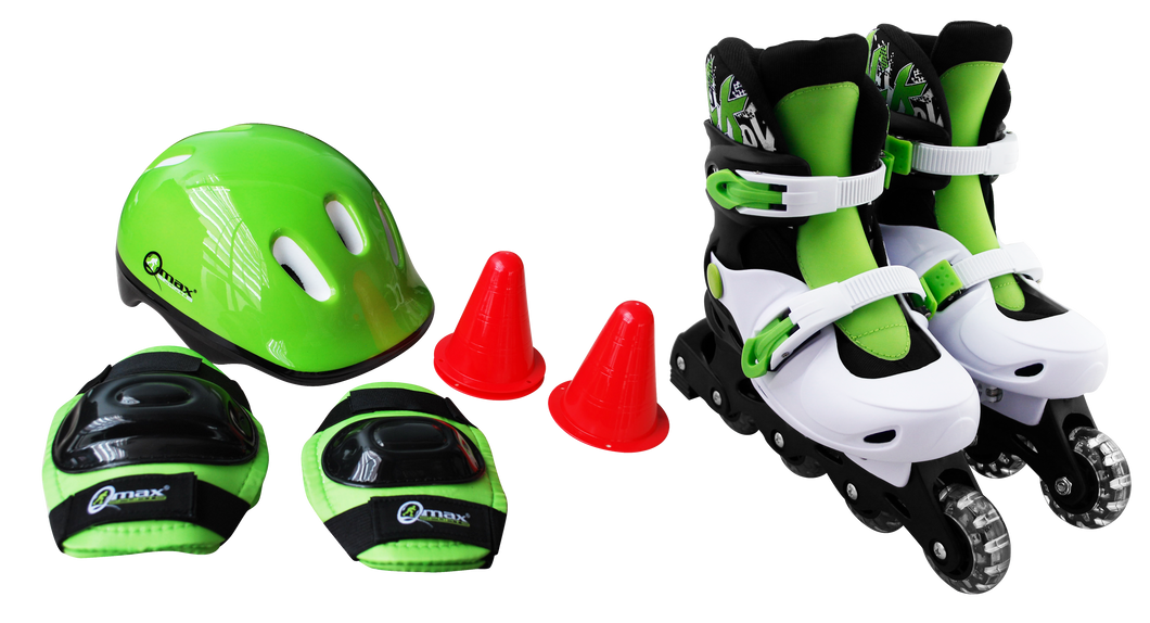 Set De Patinaje Black And Green L (Excluido Iva)